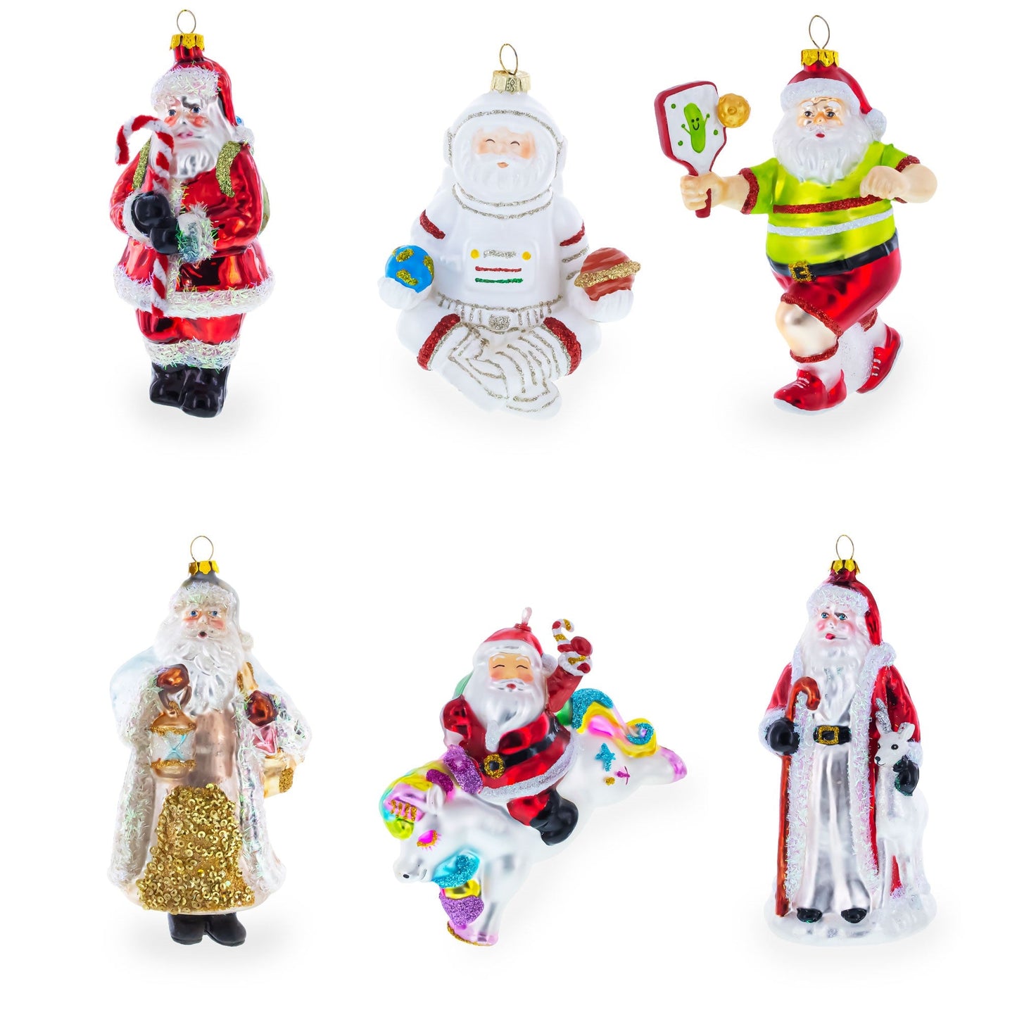 Mouse on Ice Skates Glass Christmas Ornament