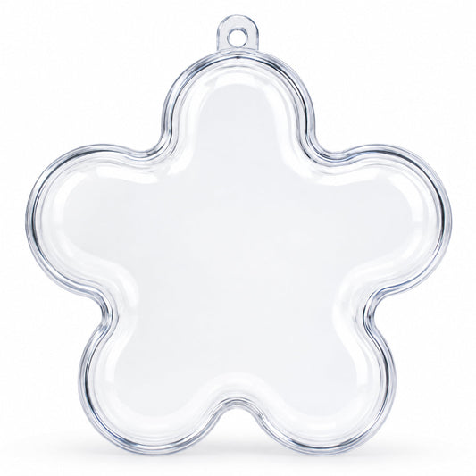Clear Plastic Flower Ornament  3.55 Inches (90 mm)