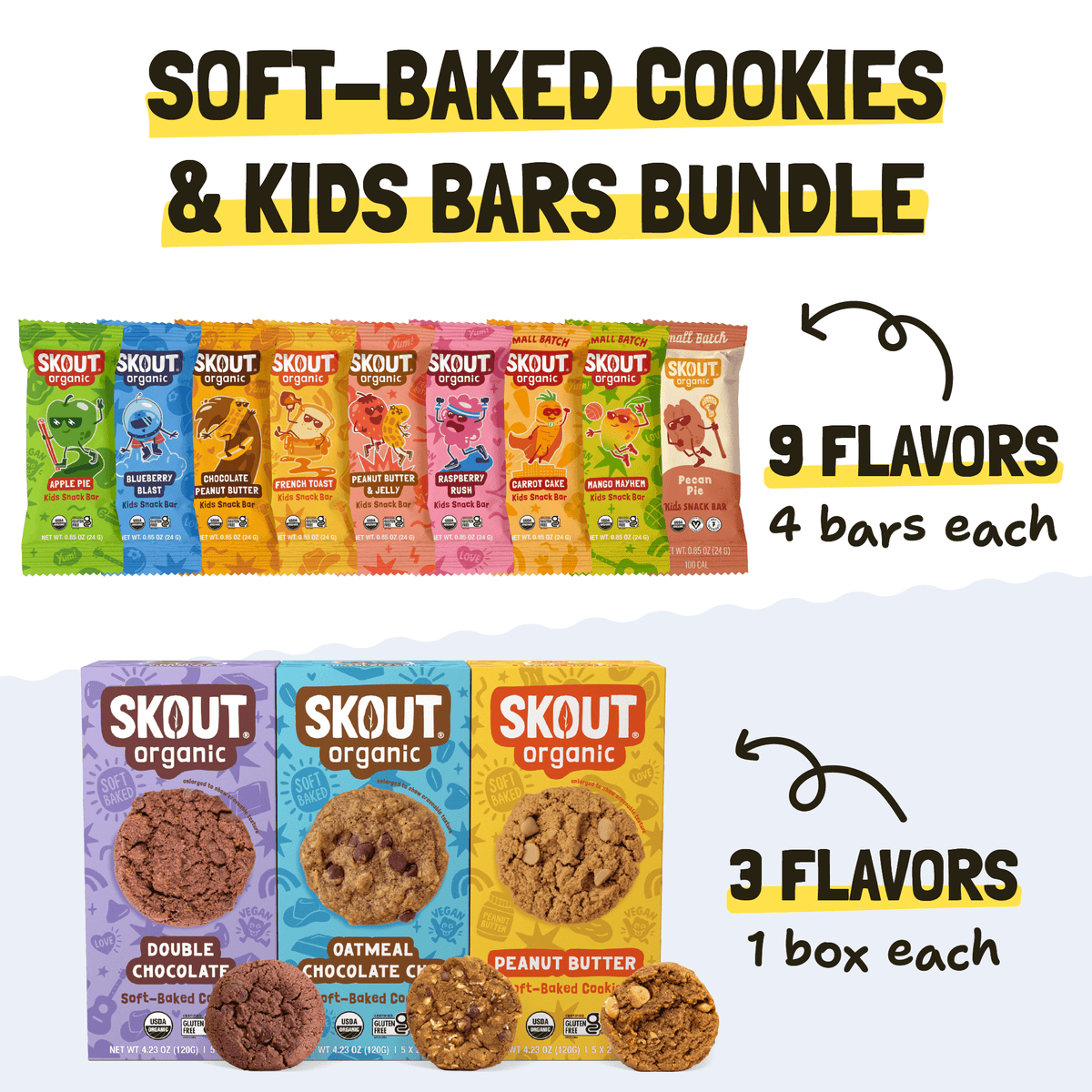 Skout Organic Soft Baked Cookie and Kids Bar Bundle