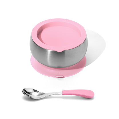 Baby Bowl + Storage Lid + Spoon | Stainless Steel & Silicone