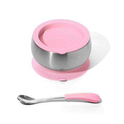 Baby Bowl + Storage Lid + Spoon | Stainless Steel & Silicone