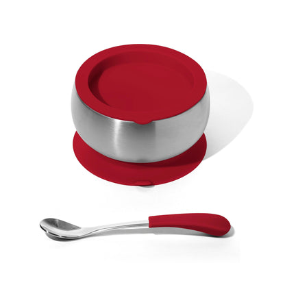 Baby Bowl + Storage Lid + Spoon | Stainless Steel & Silicone