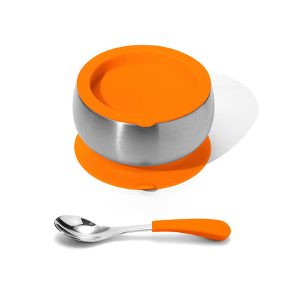 Baby Bowl + Storage Lid + Spoon | Stainless Steel & Silicone