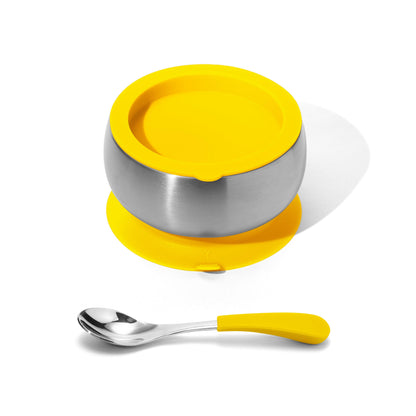 Baby Bowl + Storage Lid + Spoon | Stainless Steel & Silicone