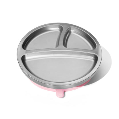 Stainless Steel Baby Plates - BLW Removeable Silicone Suction Cup Divided Plate