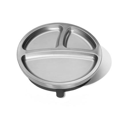 Stainless Steel Baby Plates - BLW Removeable Silicone Suction Cup Divided Plate