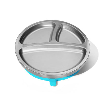Stainless Steel Baby Plates - BLW Removeable Silicone Suction Cup Divided Plate