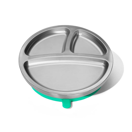 Stainless Steel Baby Plates - BLW Removeable Silicone Suction Cup Divided Plate