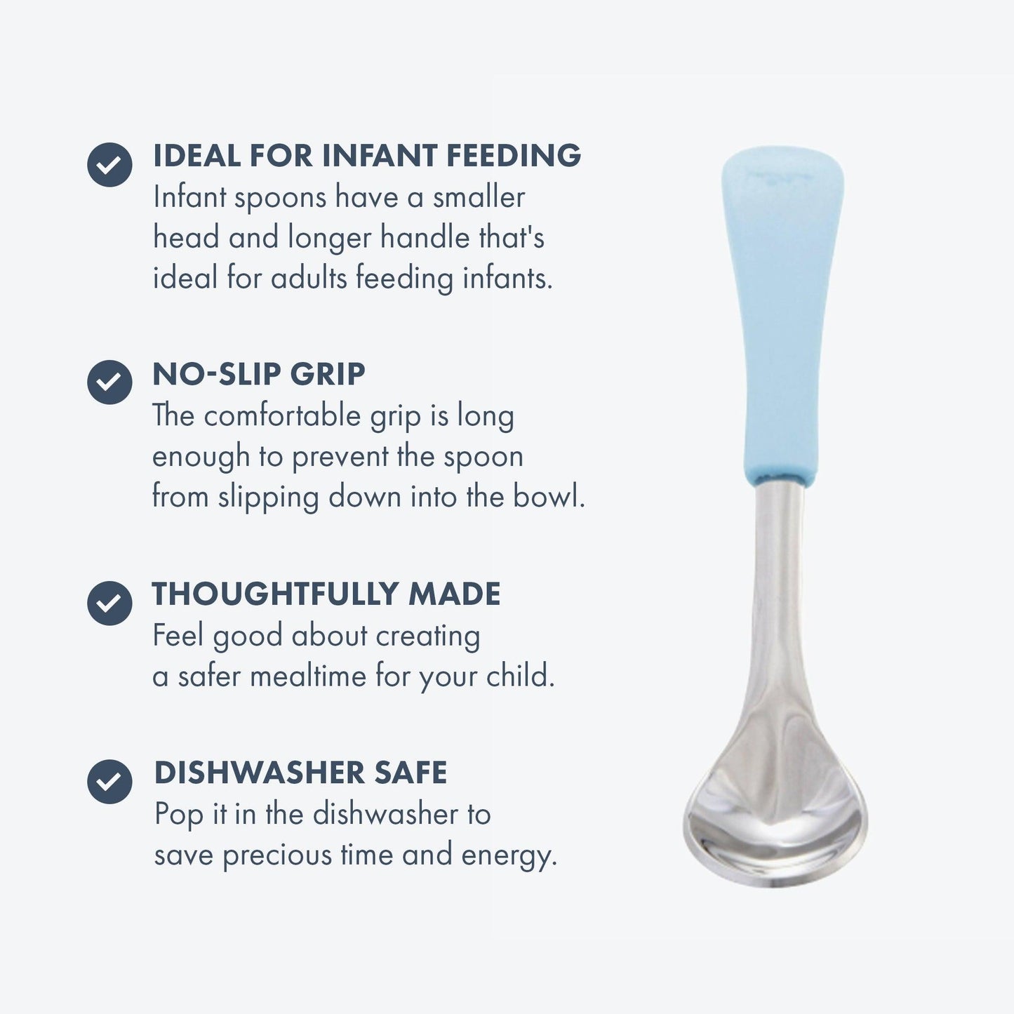 Infant Spoon Small Scoop | Stainless Steel & Silicone