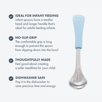 Infant Spoon Small Scoop | Stainless Steel & Silicone