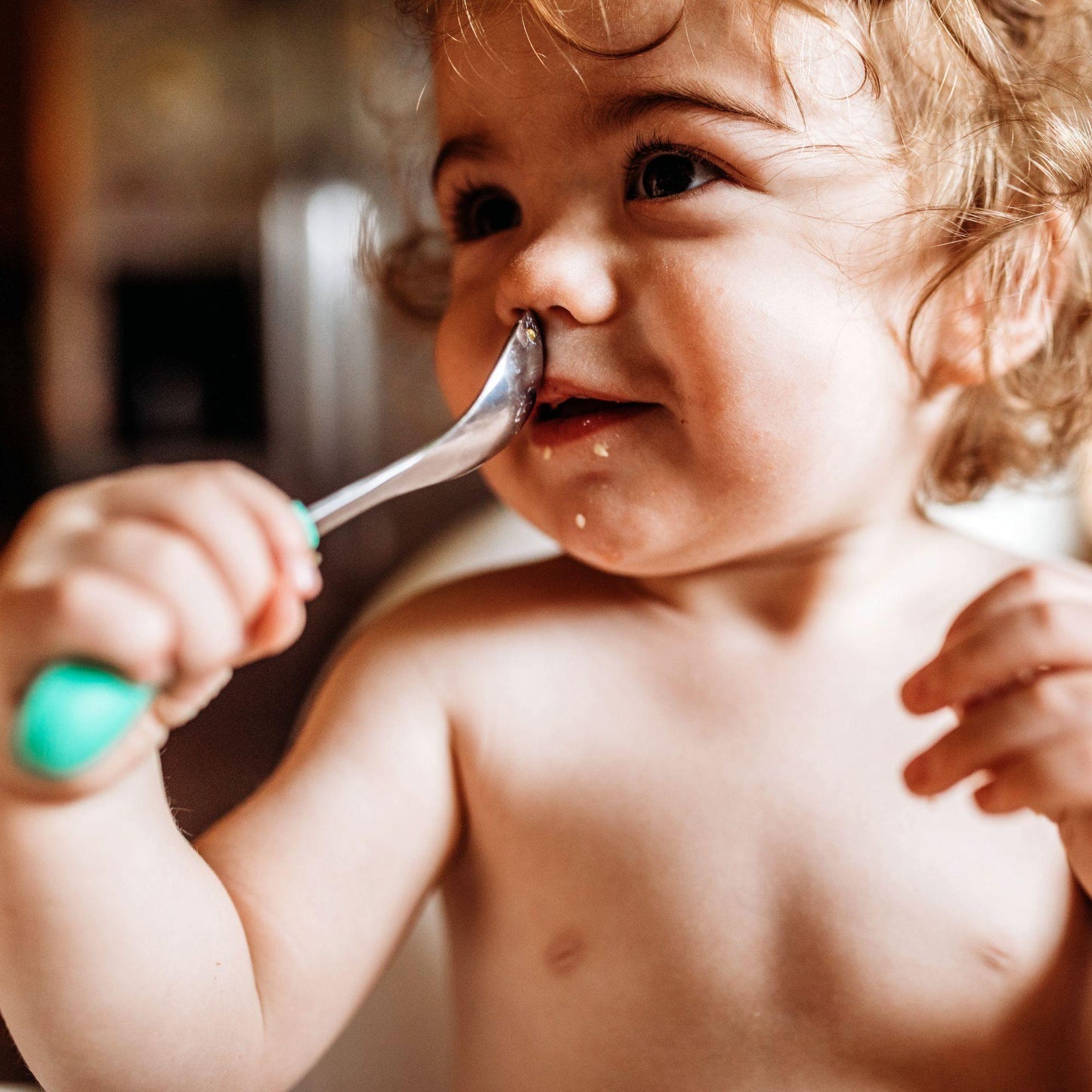 Infant Spoon Small Scoop | Stainless Steel & Silicone