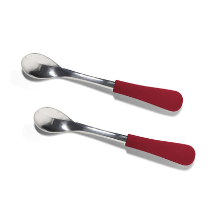 Infant Spoons Small Scoop | Stainless Steel & Silicone
