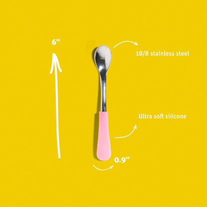 Infant Spoons Small Scoop | Stainless Steel & Silicone