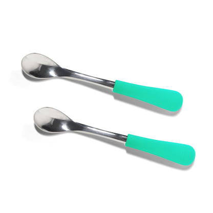 Infant Spoons Small Scoop | Stainless Steel & Silicone