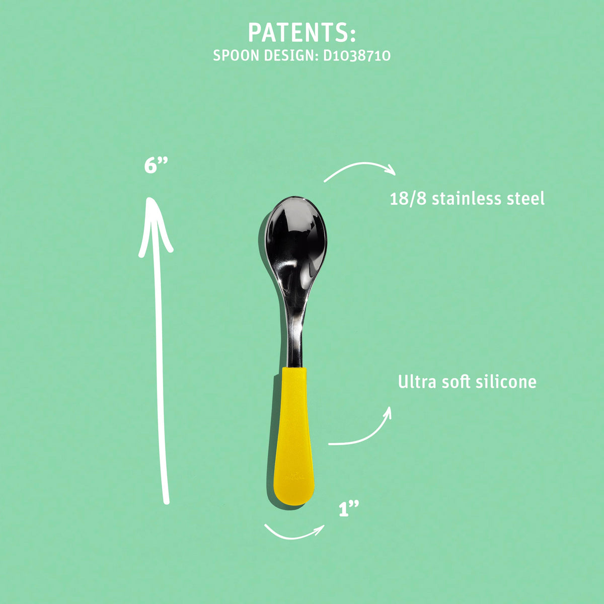 Baby Spoons Regular Scoop | Stainless Steel & Silicone