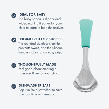 Baby Spoon Regular Scoop | Stainless Steel & Silicone