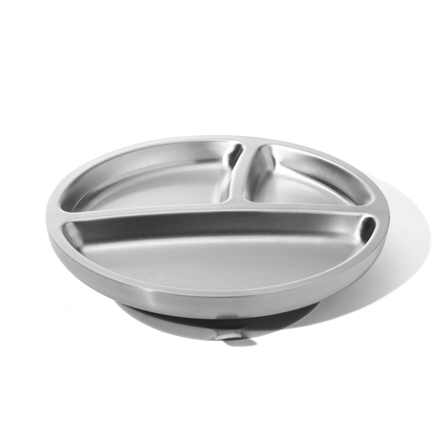 Baby Oval Divided Plate | Stainless Steel & Silicone