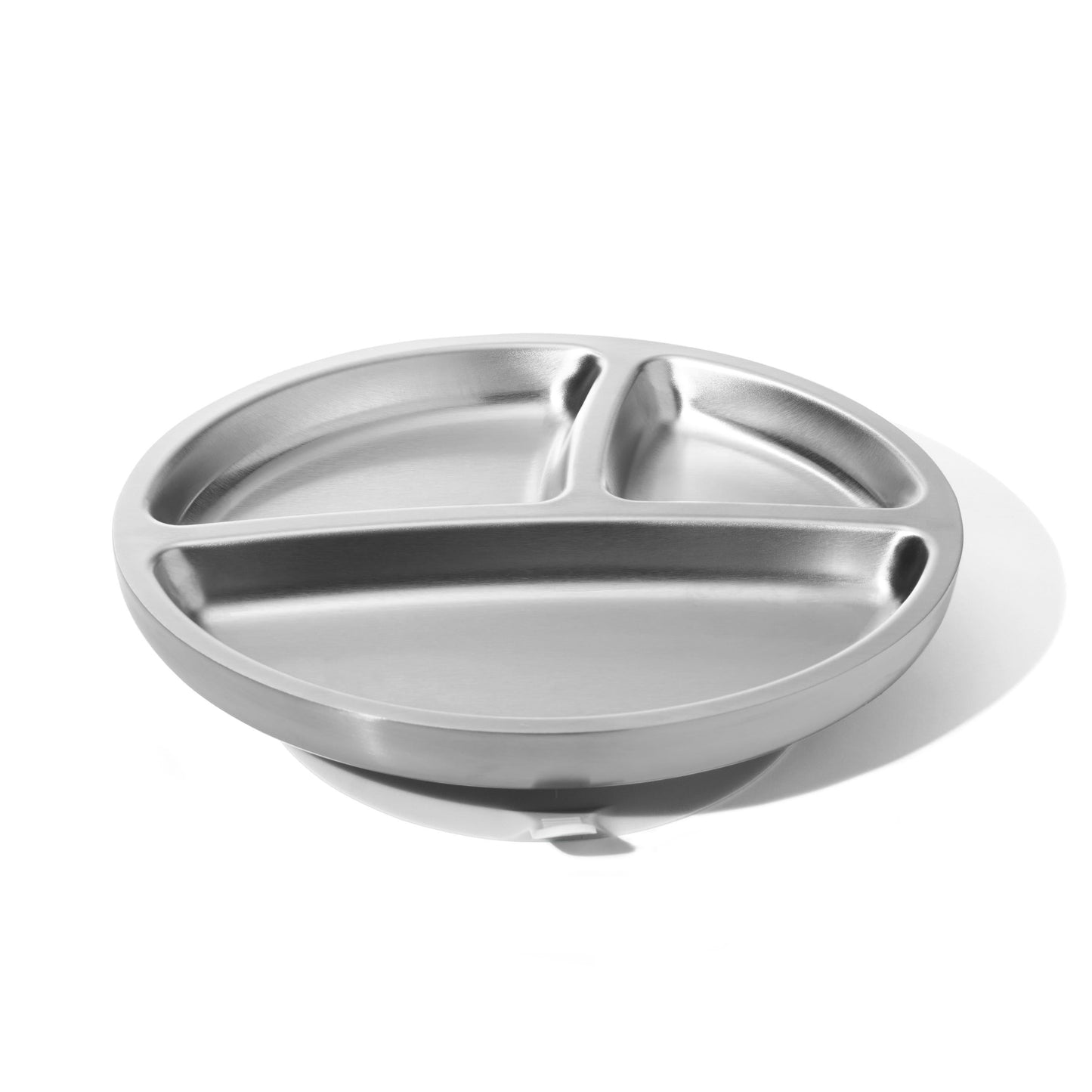 Baby Oval Divided Plate | Stainless Steel & Silicone