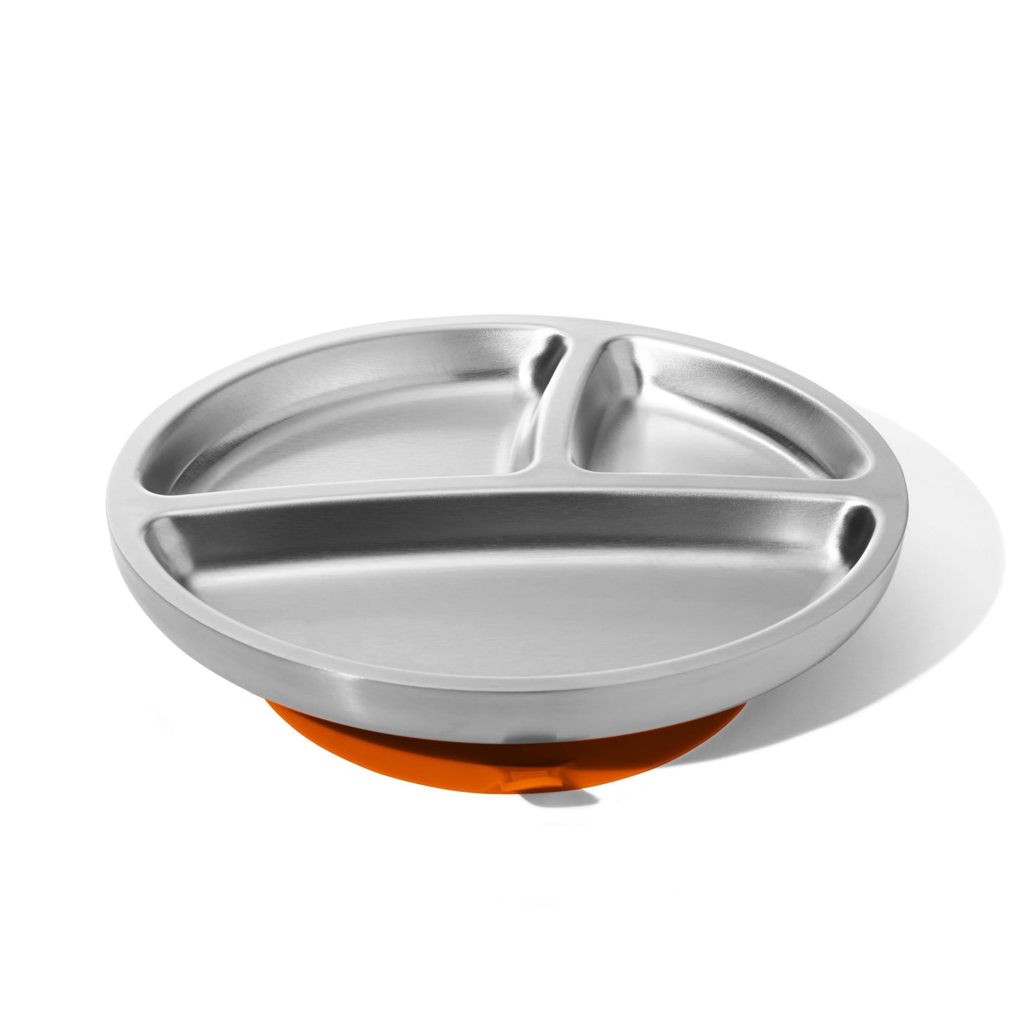 Baby Oval Divided Plate | Stainless Steel & Silicone