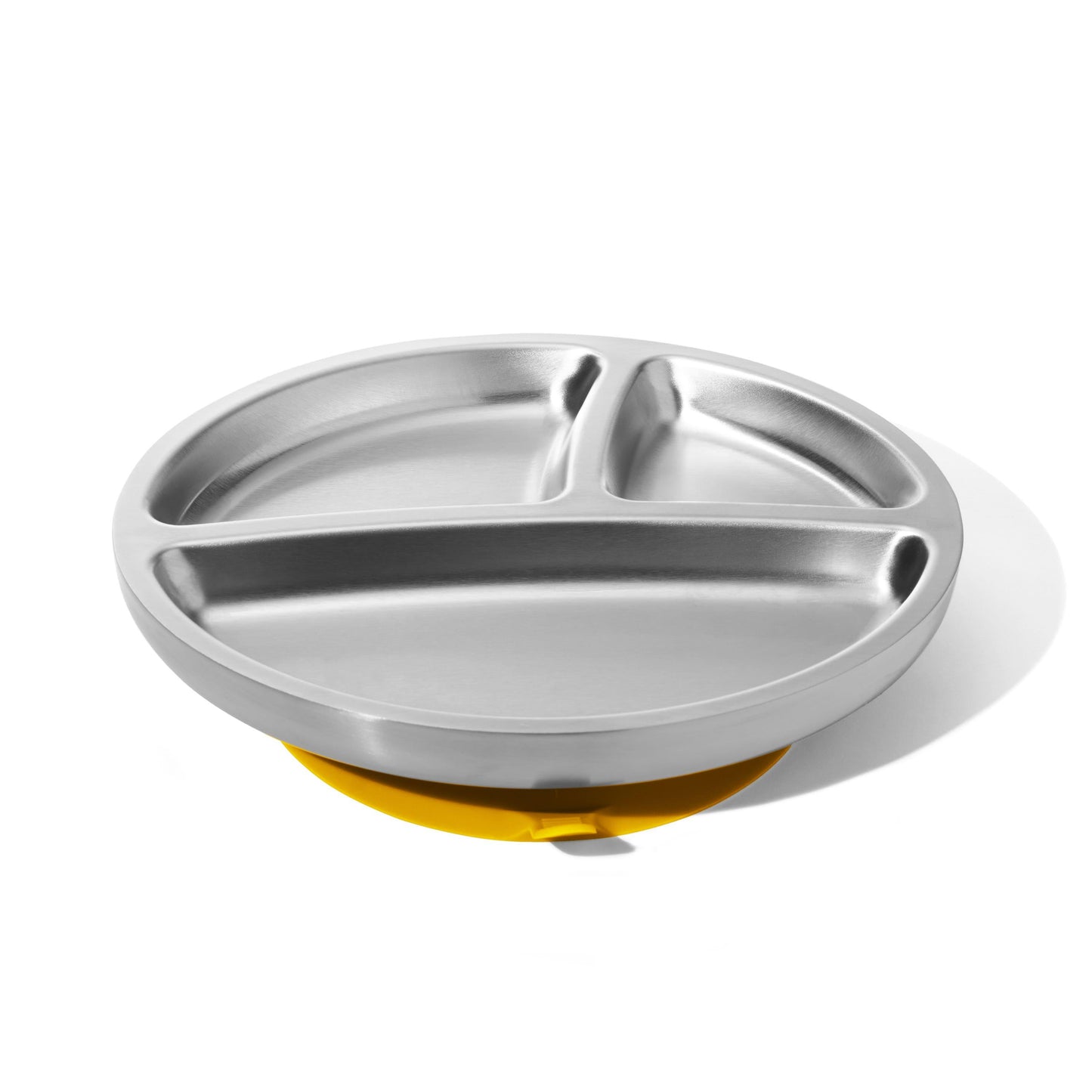 Baby Oval Divided Plate | Stainless Steel & Silicone
