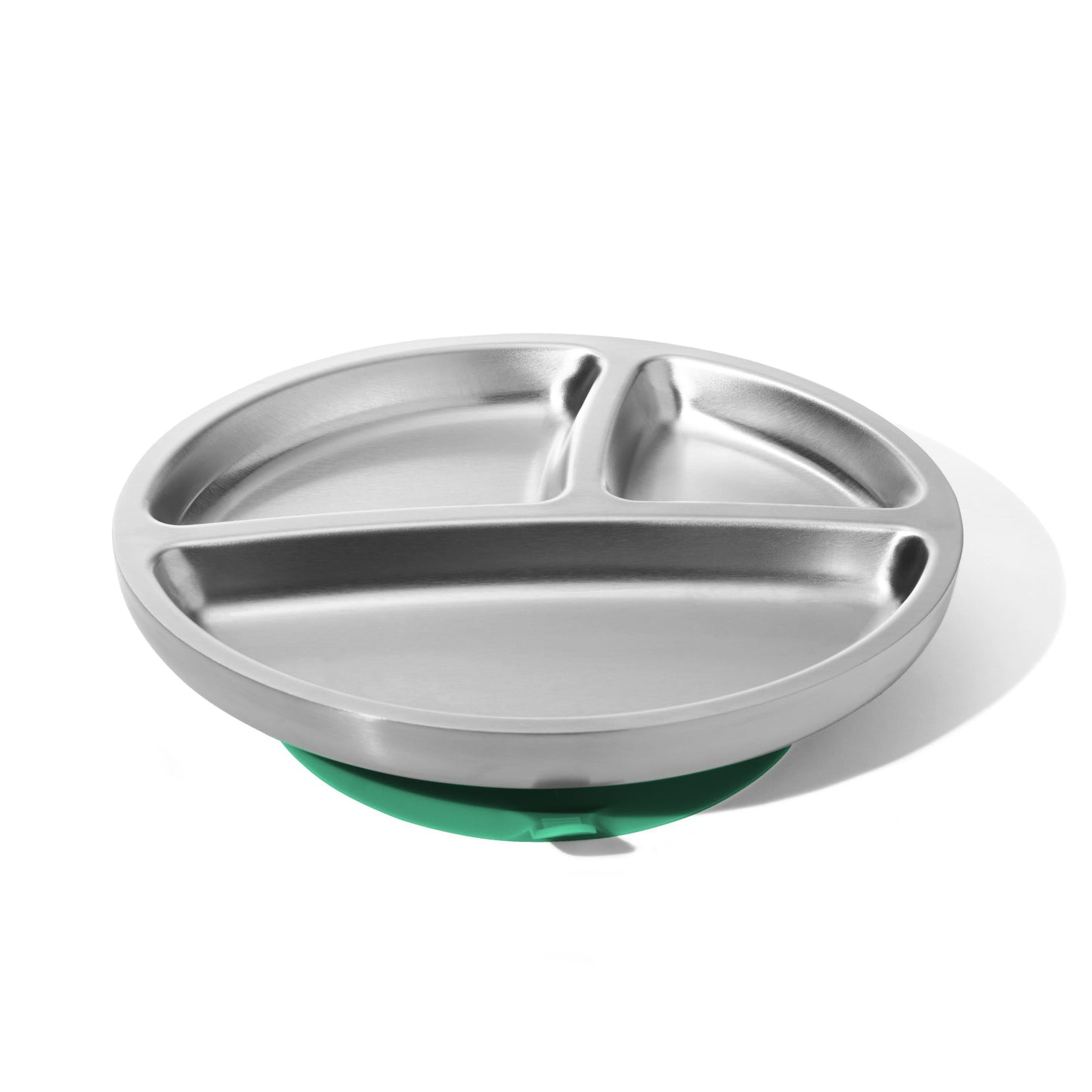 Baby Oval Divided Plate | Stainless Steel & Silicone