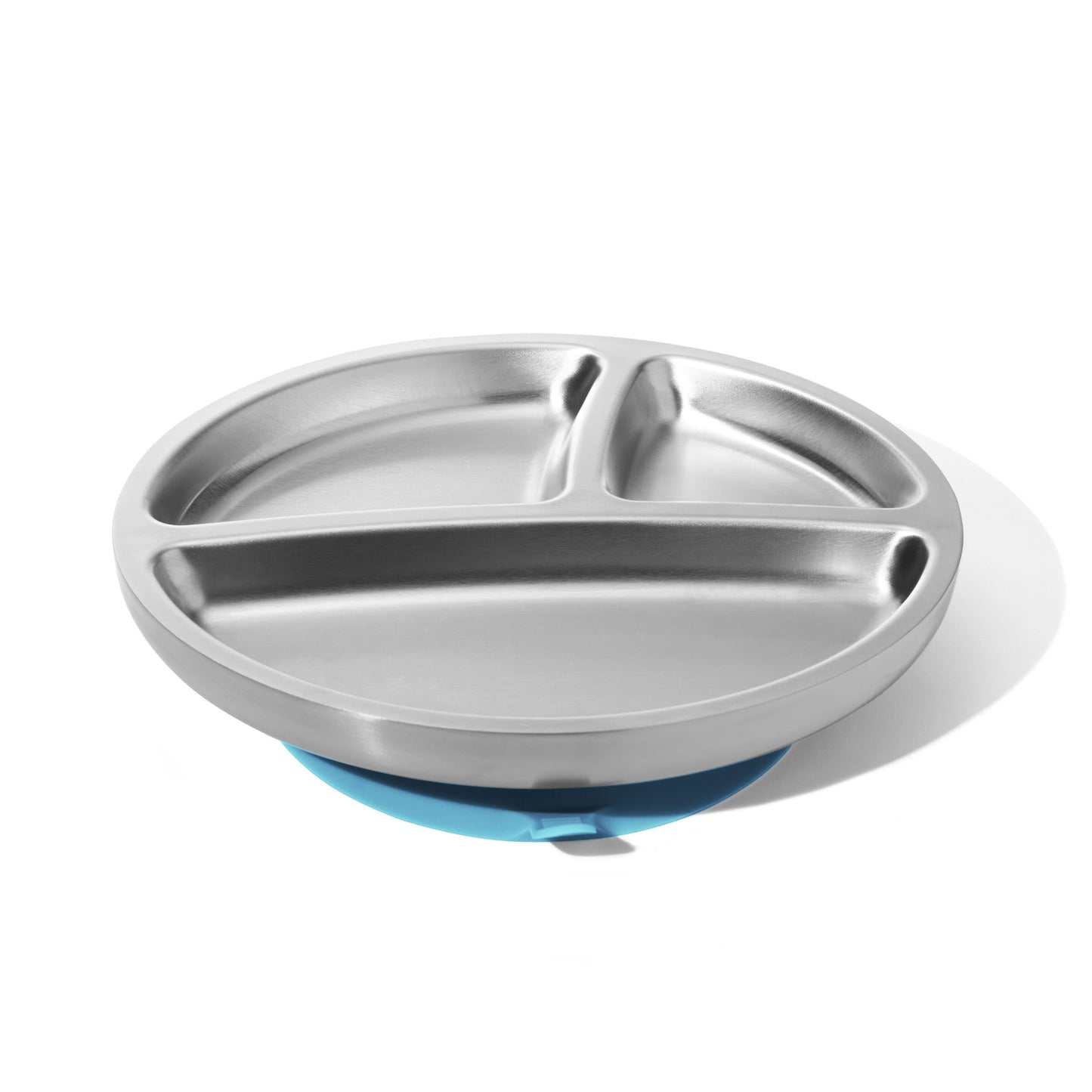 Baby Oval Divided Plate | Stainless Steel & Silicone