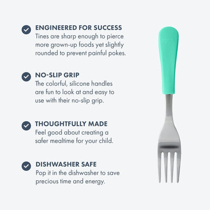 Stainless Steel Training Forks - Baby Led Weaning Fork - BLW 6 months