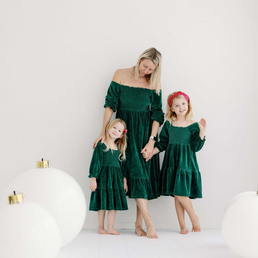 Velour Adult Life of the Party Dress - Green