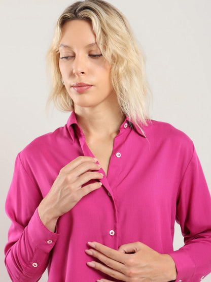 Tencel Button Up - Bougainvillea