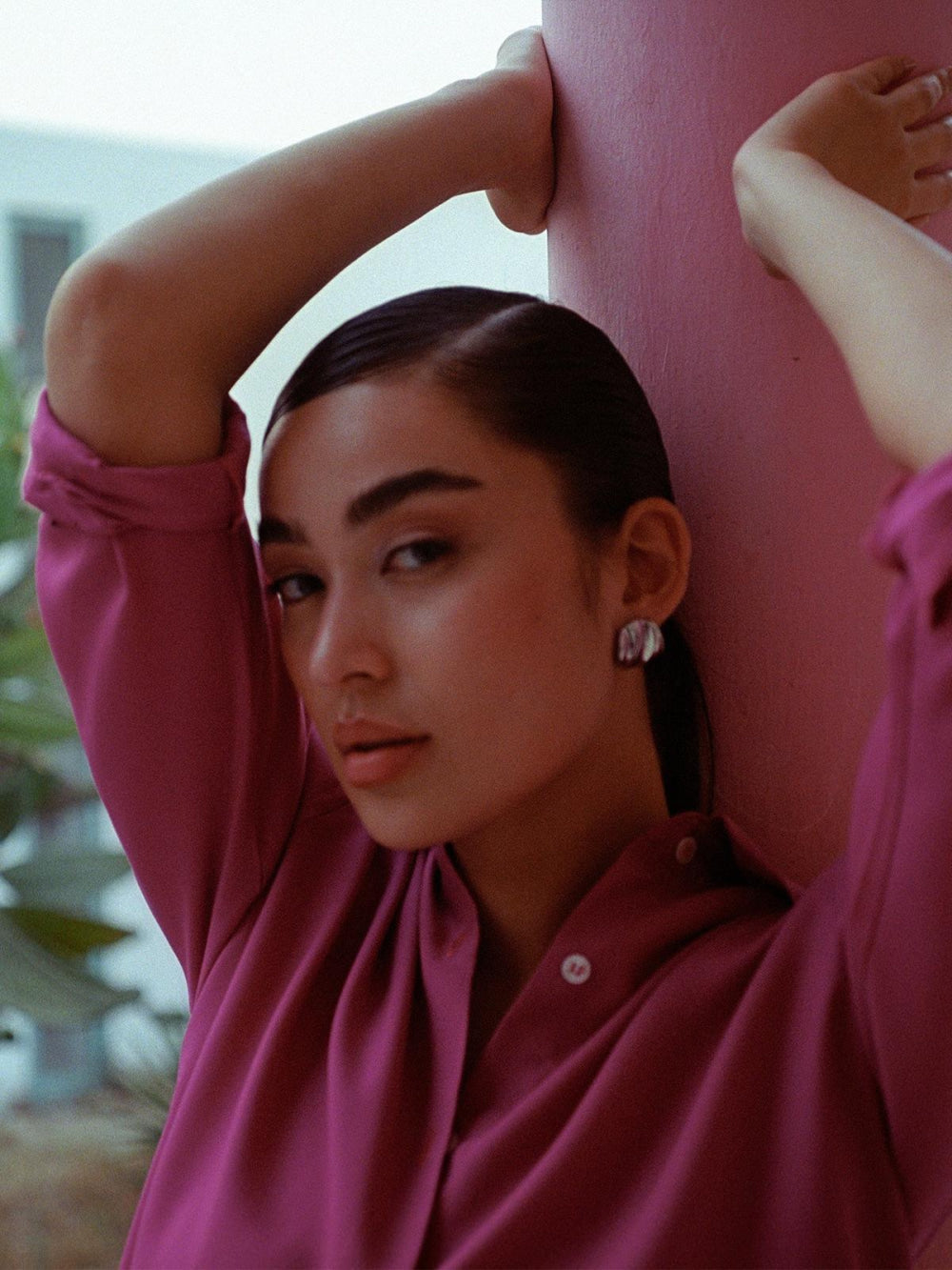 Tencel Button Up - Bougainvillea
