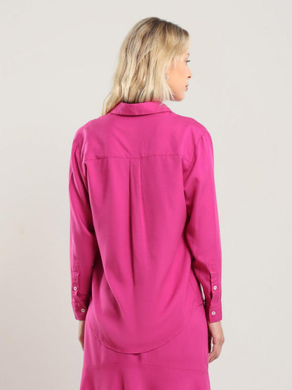 Tencel Button Up - Bougainvillea