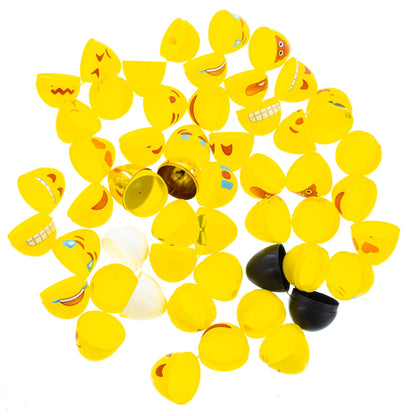 Set of 24 Facial Expressions Eggs + 1 Gold, 1 Black, 1 White & 1 Yellow Plastic Easter Eggs