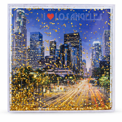 Los Angeles Clear Acrylic Square Water Globe Picture Frame