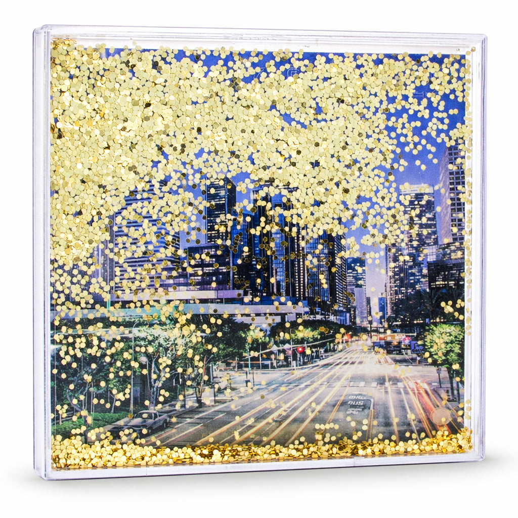Los Angeles Clear Acrylic Square Water Globe Picture Frame