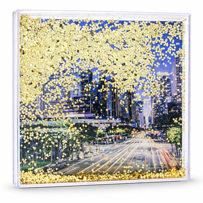 Los Angeles Clear Acrylic Square Water Globe Picture Frame