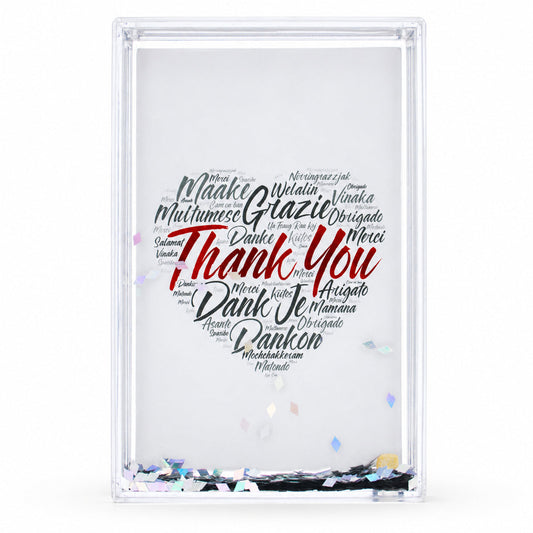 Father's Day Clear Rectangular Plastic Glitter Water Picture Frame