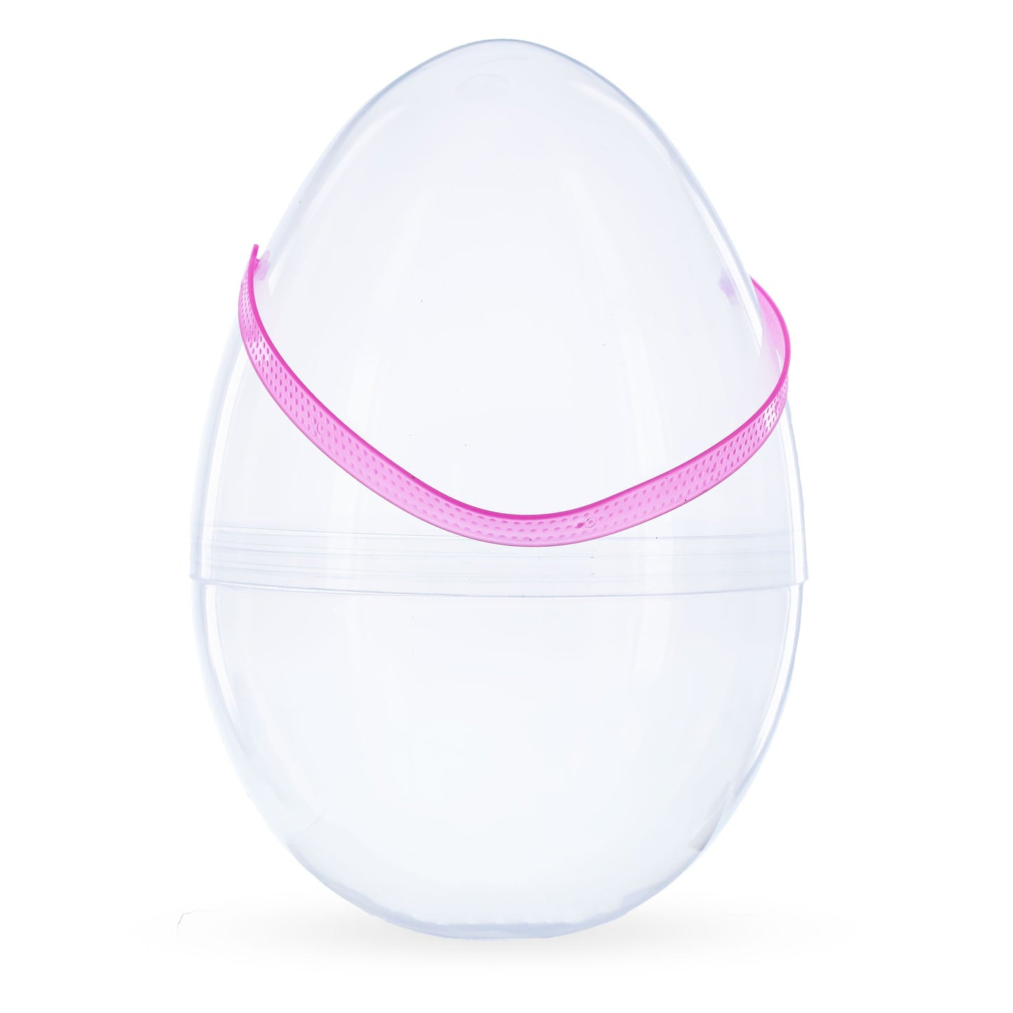 Set of 2 Transparent Jumbo Large Size Plastic Easter Eggs with Handles 10 Inches