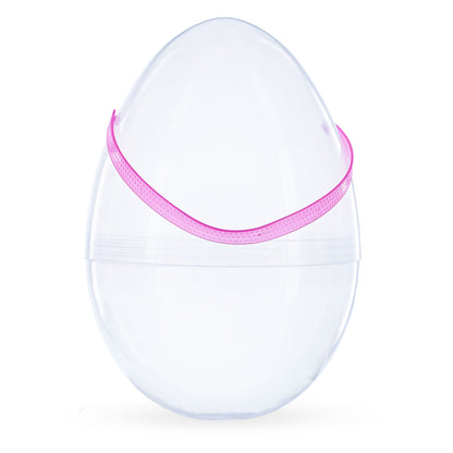Set of 2 Transparent Jumbo Large Size Plastic Easter Eggs with Handles 10 Inches