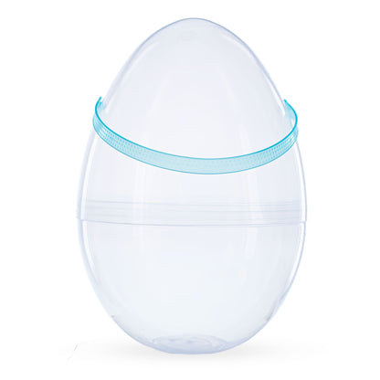 Set of 2 Transparent Jumbo Large Size Plastic Easter Eggs with Handles 10 Inches