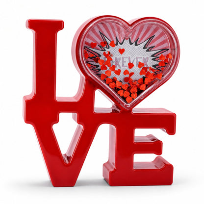 Red Love Sign in Heart Illuminated Plastic Picture Water Frame with LED Lights Romantic Valentine's Day Figurine