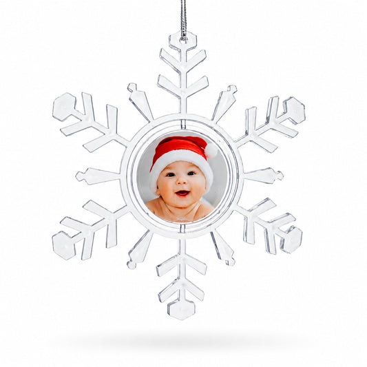 Clear Plastic Christmas Snowflake Frame Ornament