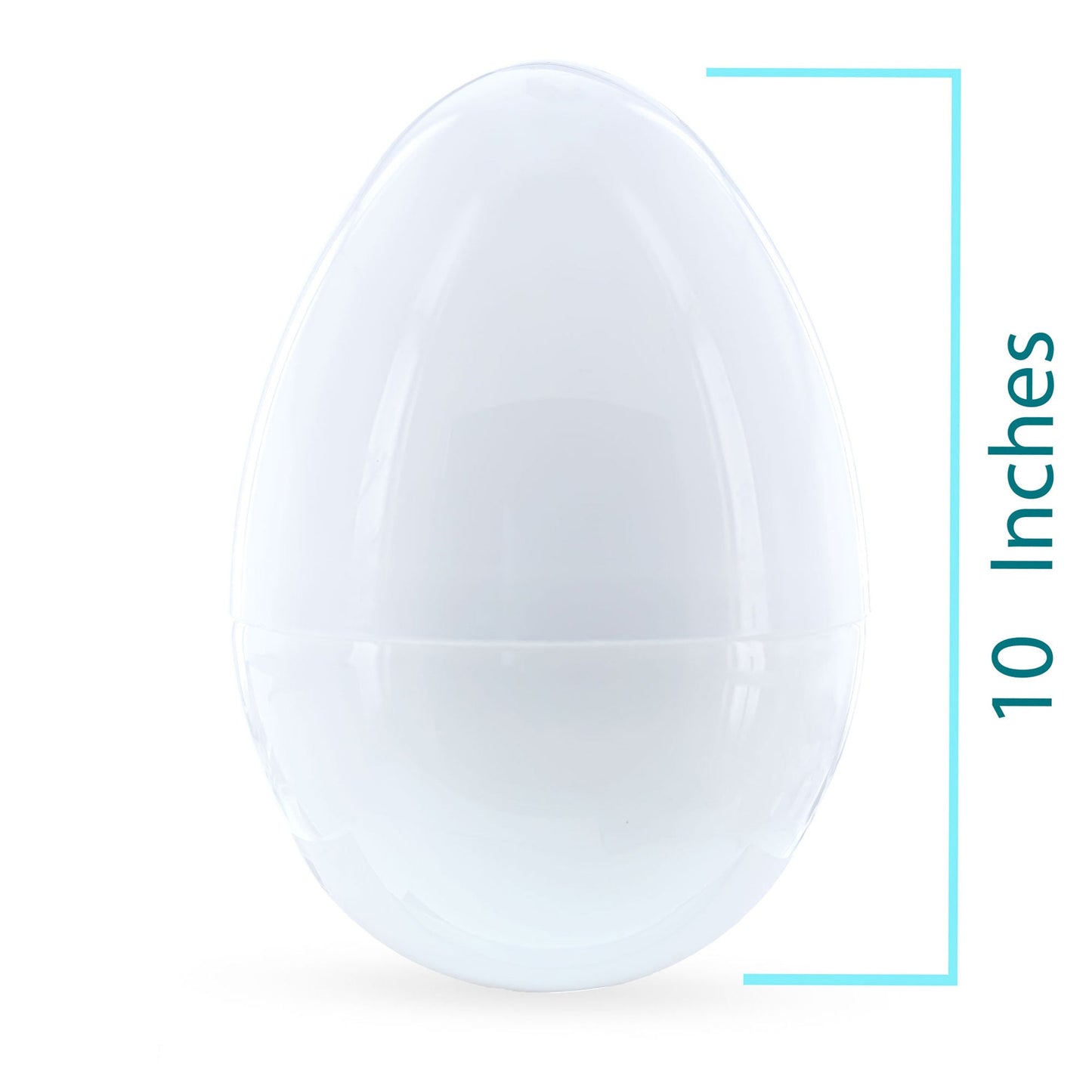 Set of 2 White Plastic Jumbo Large Size Easter Eggs 10 Inches