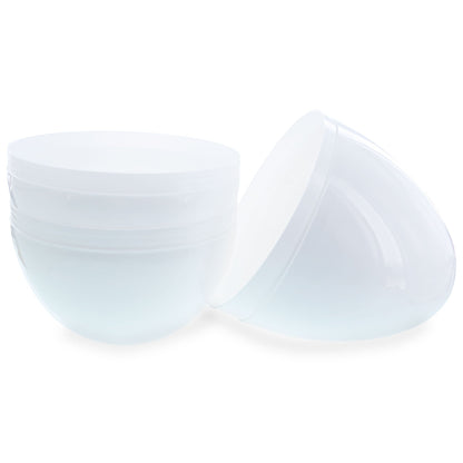 Set of 2 White Plastic Jumbo Large Size Easter Eggs 10 Inches