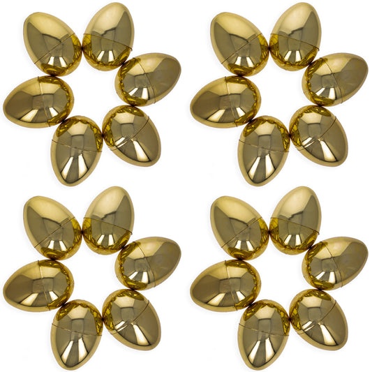 Set of 24 Shiny Golden Plastic Easter Eggs, 2.25 Inches