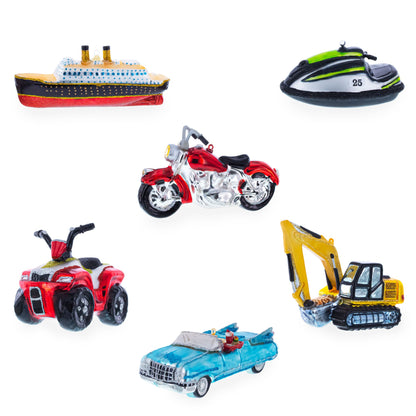 Road Roller Blown Glass Christmas Ornament