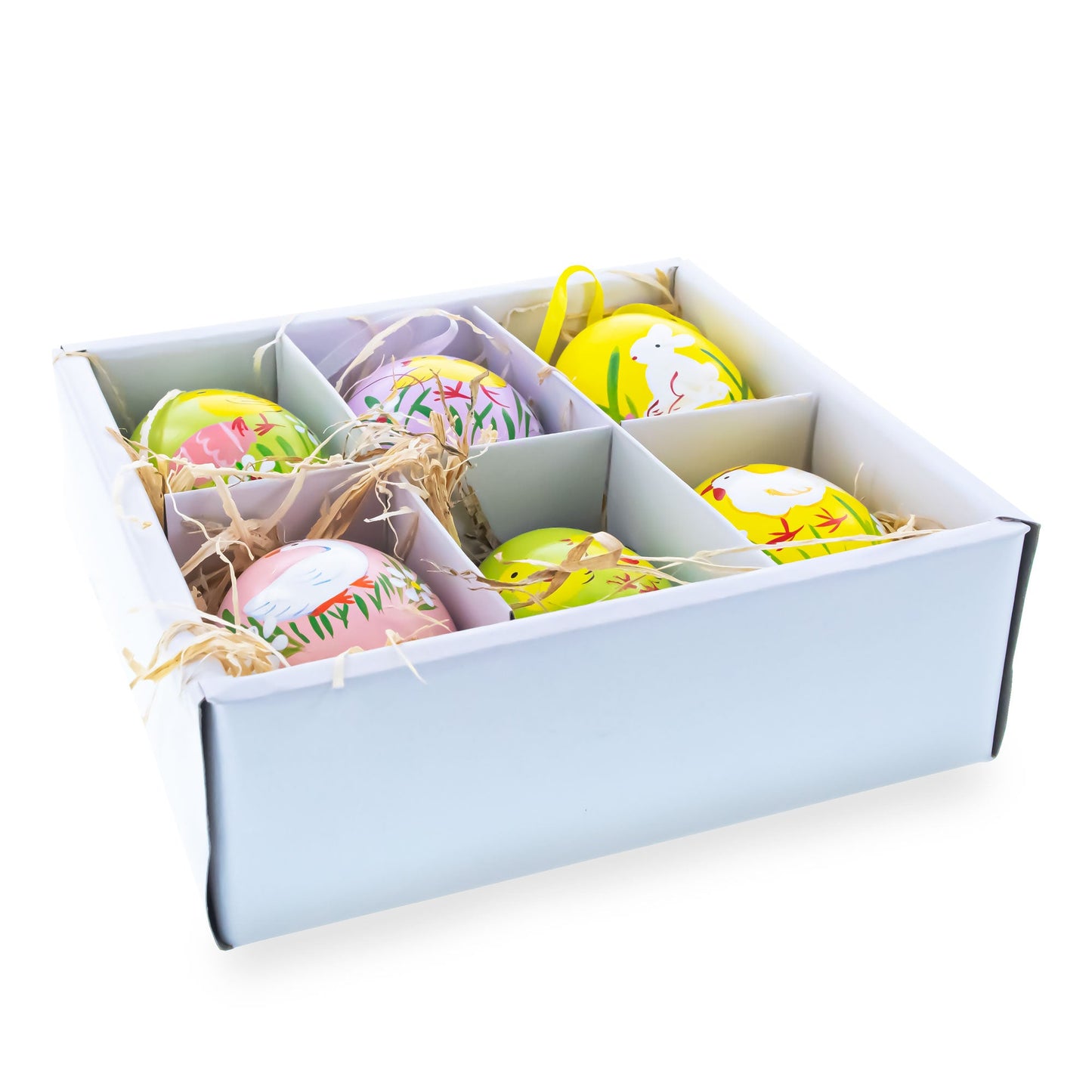 Set of 6 Real Eggshell Bunny and Friends Easter Eggs Ornaments