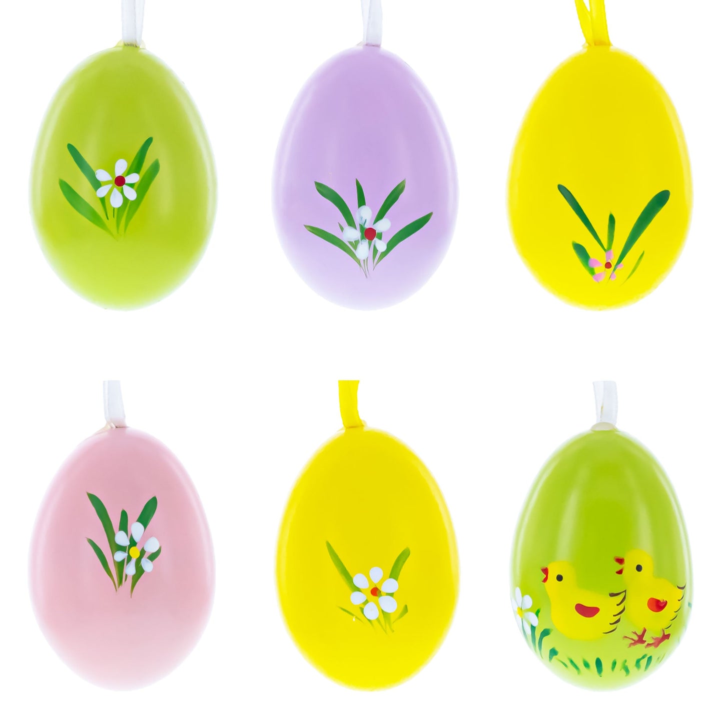 Set of 6 Real Eggshell Bunny and Friends Easter Eggs Ornaments