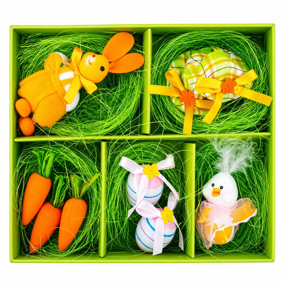 9 Easter Bunny, Hats, Eggs, Chick, Carrots Figurines