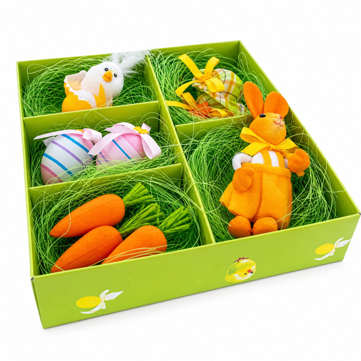 9 Easter Bunny, Hats, Eggs, Chick, Carrots Figurines