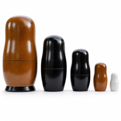 5 Dogs Wooden Nesting Figurines 6.5 Inches